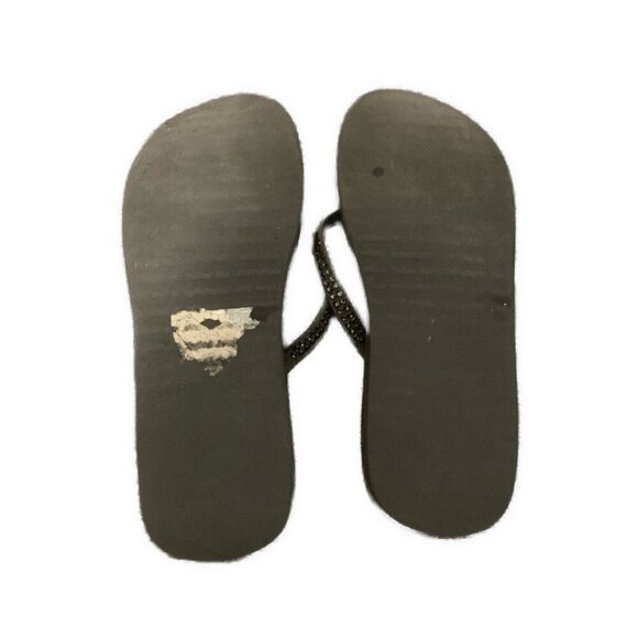 Yellow Box Jello Women’s Solid Black Rhinestone Thong Flip Flops Sandals 8 - Picture 3 of 5